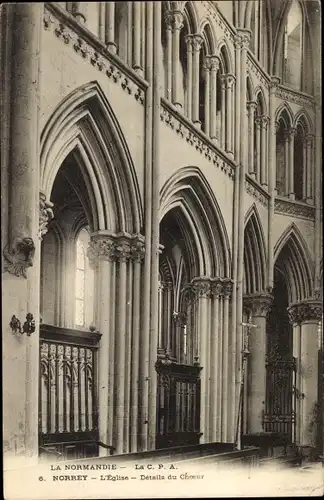 Ak Norrey Calvados, L'Eglise, Details du Choeur