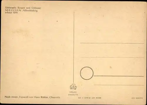 Künstler Ak Richter, Hans, Meißen an der Elbe, Albrechtsburg
