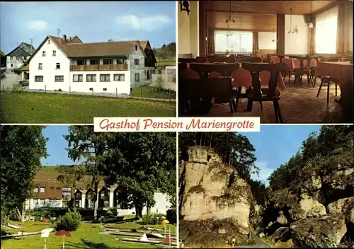 Ak Weidmannsgesees Pottenstein in Oberfranken, Gasthof Mariengrotte, Inh. Schmidt, Felspartie