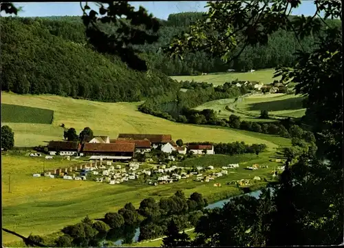 Ak Pielenhofen in der Oberpfalz, Totale vom Ort, Zeltplatz Naabtal