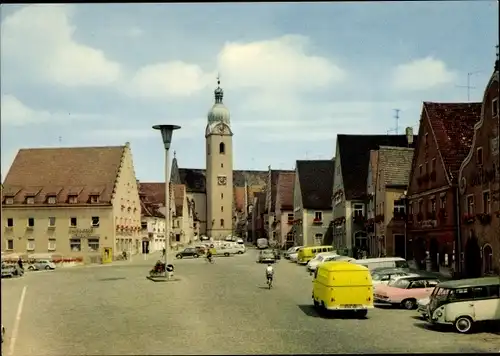 Ak Schwandorf im Oberpfälzer Wald Bayern, Marktplatz