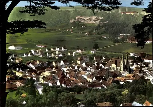 Ak Beilngries im Altmühltal Bayern, Durchblick zum Ort, Gasthof Goldener Hahn