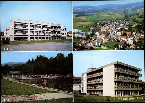Ak Schwarzach in Niederbayern, Ort, Markt, Bad, Schule, Orthopädische Klinik
