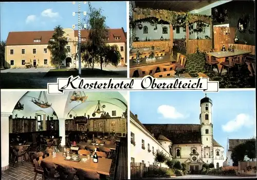 Ak Oberalteich Bogen an der Donau Niederbayern, Klosterhotel, Bräustüberl Mariandl, Kirche