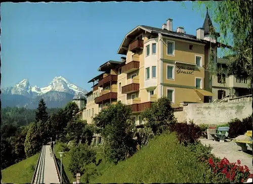 Ak Berchtesgaden in Oberbayern, Hotel Café Grassl