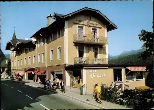 Ak Berchtesgaden in Oberbayern, Hotel Café Grassl