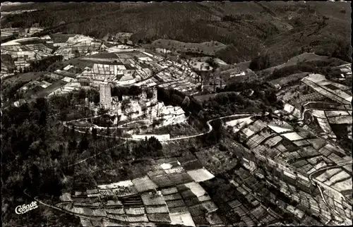 Ak Heppenheim an der Bergstraße, Starkenburg, Fliegeraufnahme