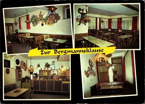 Ak Schönberg Bensheim an der Bergstraße Hessen, Zur Bergmannsklause, Innenansichten