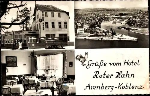 Ak Arenberg Koblenz, Stadtansicht, Hotel Roter Hahn, Inh. Otto Stoffel
