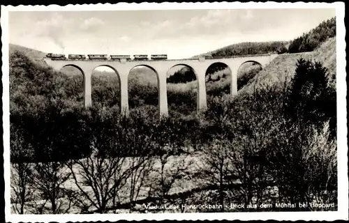 Ak Boppard am Rhein, Viadukt der Hunsrückbahn, Blick aus dem Mühltal, Eisenbahn