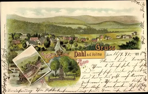 Litho Dahl Hagen in Westfalen, Volmetal, Blick auf den Ort