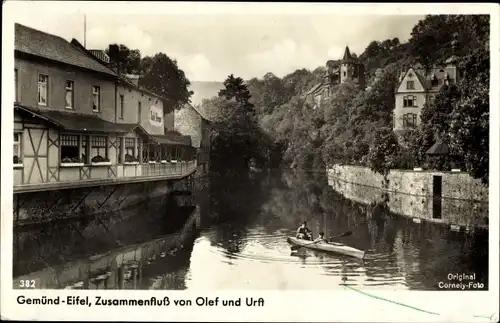 Ak Gemünd an der Urft Schleiden in der Eifel, Zusammenfluss von Olef und Urft