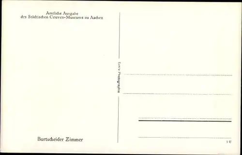 Ak Aachen in Nordrhein Westfalen, Couven Museum, Burtscheider Zimmer