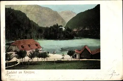 Ak Königssee Oberbayern, Einfahrt am Königsee