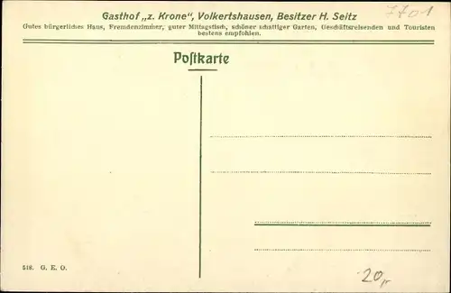 Ak Volkertshausen Baden Württemberg, Gasthof zur Krone, Kronengarten