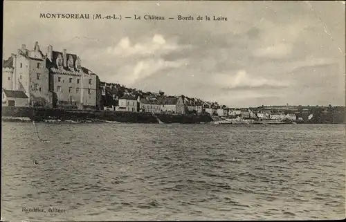 Ak Montsoreau Maine et Loire, Le Chateau, Bords de la Loire