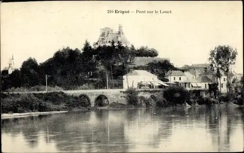 Ak Erigné Maine et Loire, Pont sur le Louet