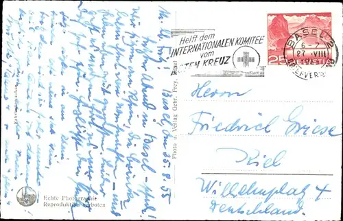 Ak Bâle Basel Stadt Schweiz, Münster, Festbeleuchtung am Rhein