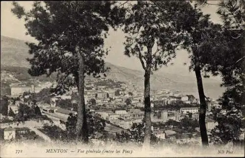 Ak Menton Alpes Maritimes, Vue generale