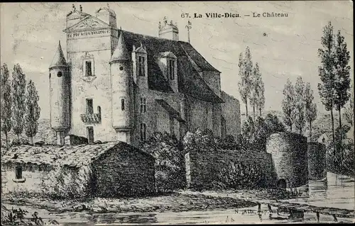 Künstler Ak La Ville Dieu Deux Sèvres, Le Chateau