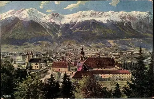 Künstler Ak Innsbruck in Tirol, Stadtpanorama vom Berg Isel, WIRO 2255