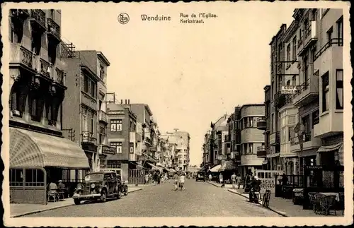 Ak Wenduine Wenduyne De Haan Westflandern, Rue de l'Eglise, Kerkstraat