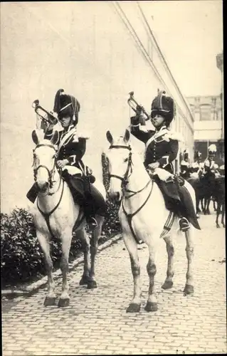 Ak Belgien, Fete Militaire du Centenaire, 2me Chasseurs a cheval Trompettes 1831