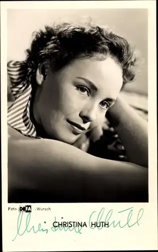 Ak Schauspielerin Christina Huth, Portrait, Autogramm