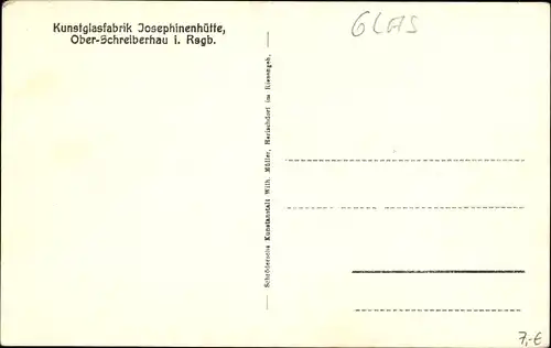 Ak Szklarska Poręba Schreiberhau Riesengebirge Schlesien, Kunstglasfabrik, Josephinenhütte