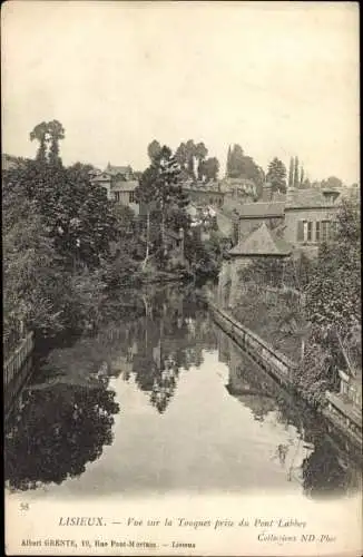 Ak Lisieux Calvados, Vue sur la Touques prise du Pont Labbey