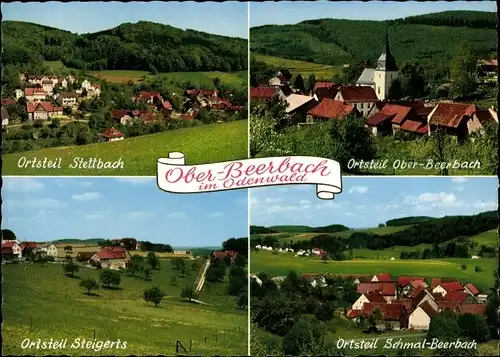 Ak Ober Beerbach Seeheim Jugenheim an der Bergstraße, OT Stettbach, OT Steigerts, OT Schmal Beerbach