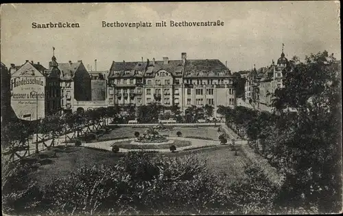 Ak Saarbrücken im Saarland, Beethovenplatz, Beethovenstraße