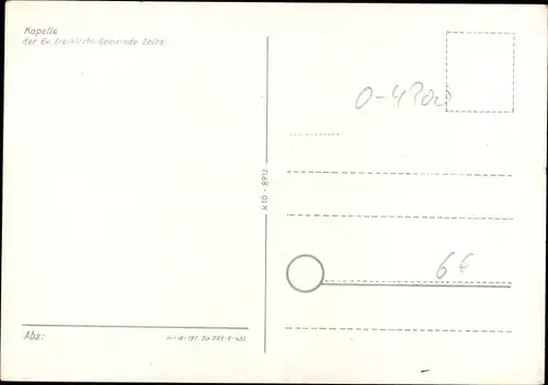 Ak Zeitz im Burgenlandkreis, Kapelle Ev. Freikirch Gemeinde