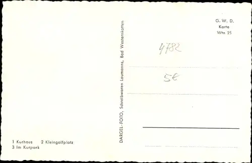 Ak Westernkotten Erwitte in Westfalen, Kurhaus, Kleingolfanlage, Kurpark