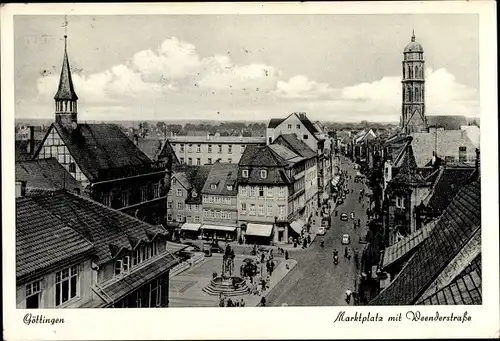 Ak Göttingen in Niedersachsen, Marktplatz, Weederstraße