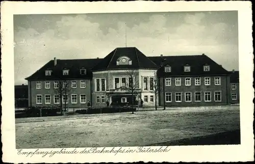 Ak Gütersloh in Westfalen, Empfangsgebäude des Bahnhofes