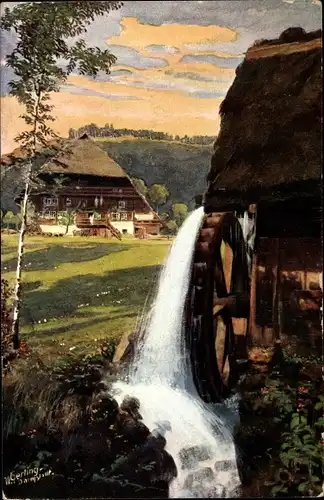Künstler Ak Gerling, W., Mühle am Steinenbach
