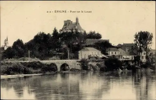 Ak Erigné Maine et Loire, Pont sur le Louet