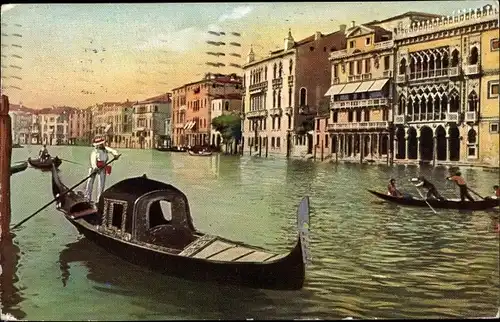 Ak Venezia Venedig Veneto, Canal Grande e Palazzo Ca d'Oro, Gondeln