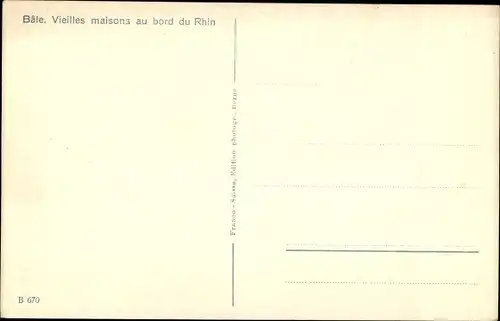 Ak Bâle Basel Stadt Schweiz, Alte Häuser am Rhein