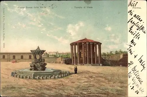 Künstler Ak Roma Rom Lazio, Piazza Bocca della Verita, Templo di Vesta
