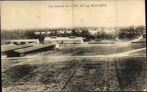 Ak Brie Charente, Vue generale du Camp de la Braconne