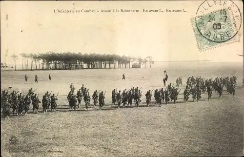 Ak L'Infanterie au Combat, assaut a la Baionnette, französische Soldaten