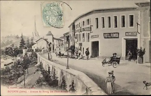 Ak Roybon Isère, Avenue du Bourg des Deux Mondes, Hotel