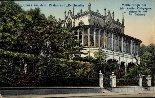 Ak Speldorf Mülheim an der Ruhr, Restaurant Reichsadler