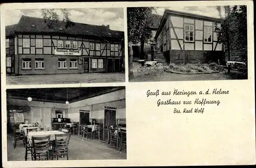 Ak Heringen an der Helme Thüringen, Gasthaus zur Hoffnung