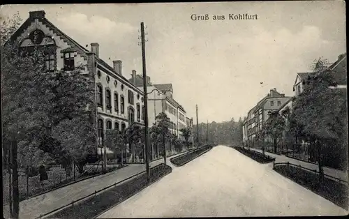 Ak Węgliniec Kohlfurt Schlesien, Straßenpartie