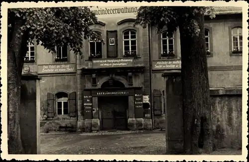 Foto Pöhla Schwarzenberg im Erzgebirge, Gemeindeverwaltung, Aufklärungslokal zur Wahl, ca. 1960 ?