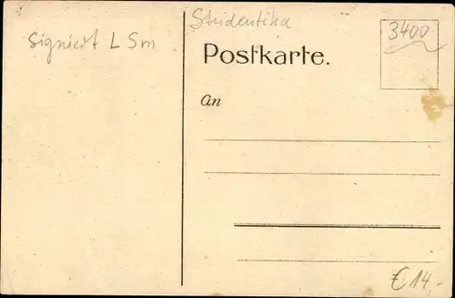 Studentika Ak Göttingen in Niedersachsen, Göttinger Abiturientenkneipe 1908, Esel, Bierfass