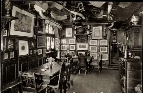 Ak Heidelberg am Neckar, Gasthof Zum Roten Ochsen, Innenansicht